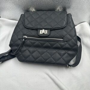 JustFab Black Quilted Backpack